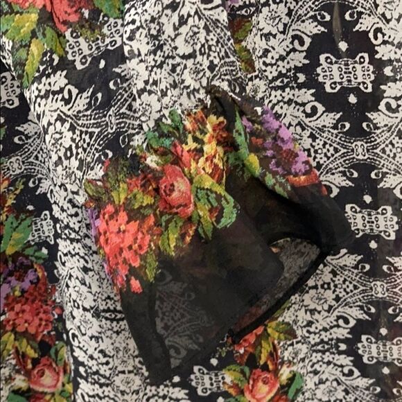 SANCTUARY Needlepoint Floral Tapestry Blouse Sz M - Picture 13 of 15